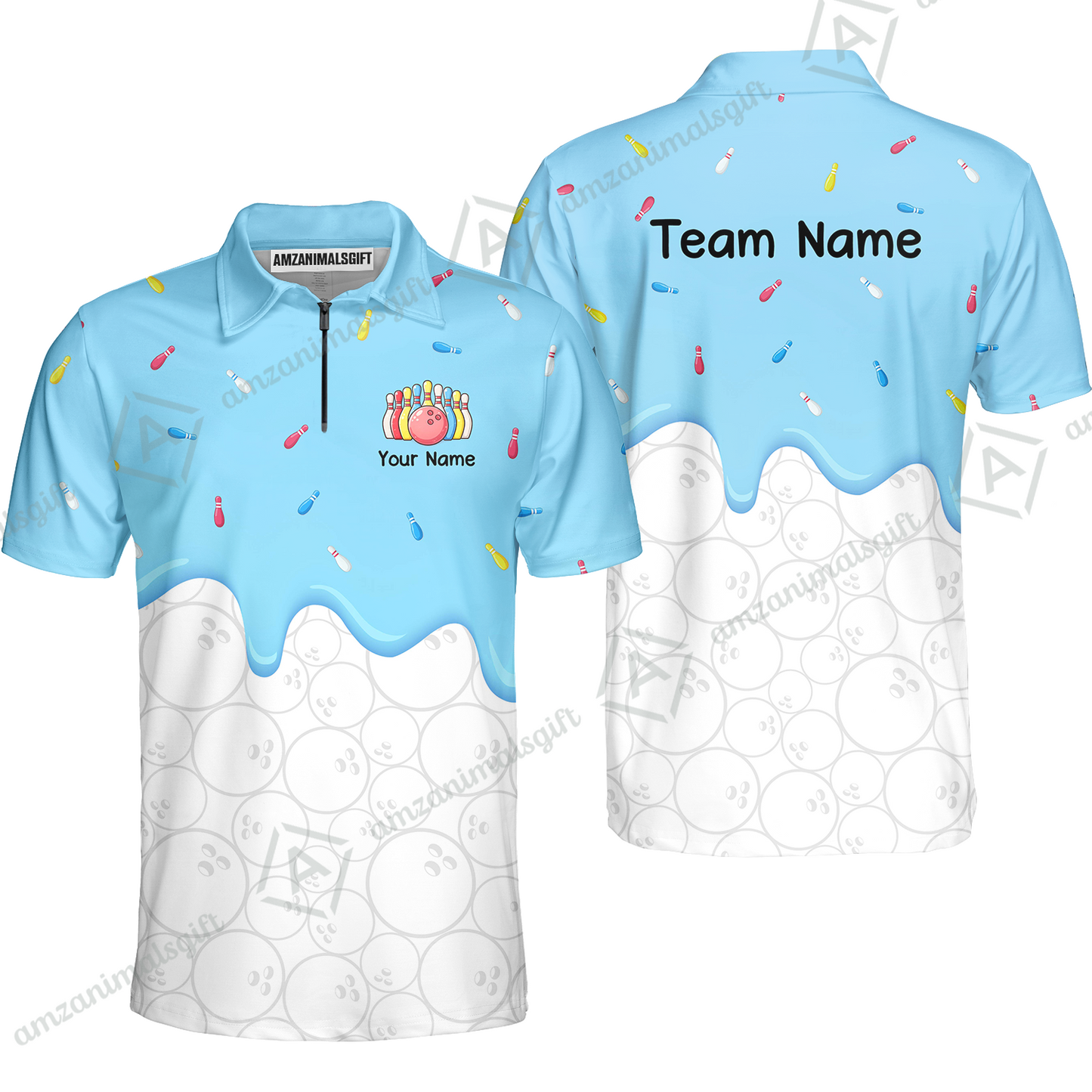Customized Bowling Jersey Shirt, Ice Cream Sweet Melting Drip Bowling, Custom Bowling Team Shirt With Name and Team Name