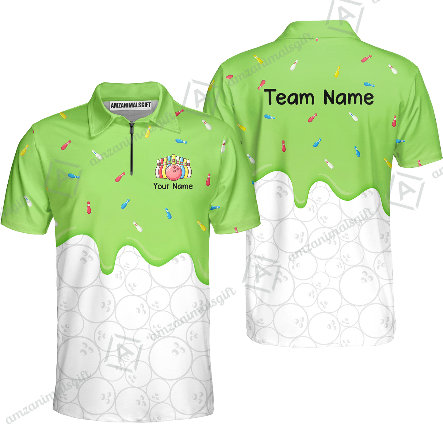 Customized Bowling Jersey Shirt, Ice Cream Sweet Melting Drip Bowling, Custom Bowling Team Shirt With Name and Team Name