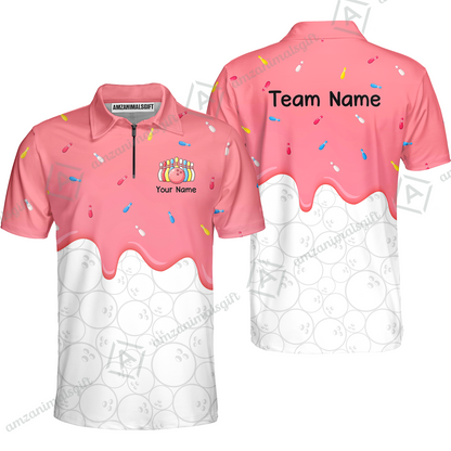 Customized Bowling Jersey Shirt, Ice Cream Sweet Melting Drip Bowling, Custom Bowling Team Shirt With Name and Team Name