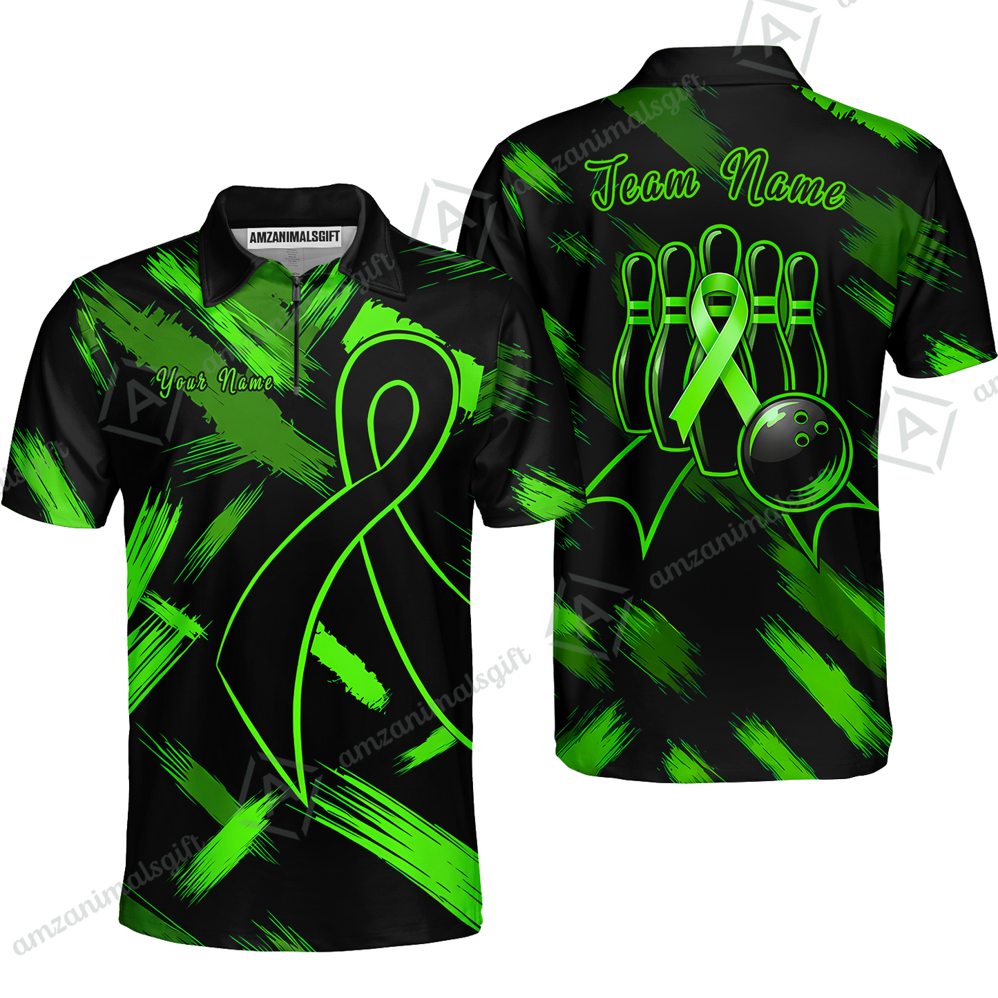 Customized Awareness Pink Blue Ribbon Bowling Jersey, Custom Name And Team Name For Bowlers