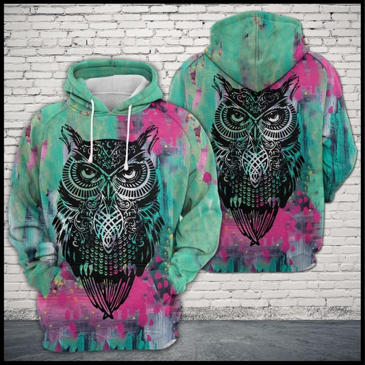 Colorful Owl Pullover Premium Hoodie, Perfect Outfit For Men And Women On Christmas New Year Autumn Winter
