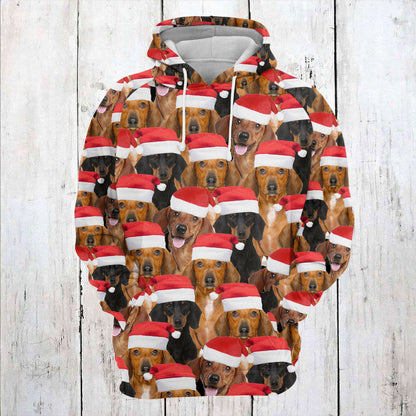 Dachshund Christmas hat Pullover Premium Hoodie, Perfect Outfit For Men And Women On Christmas New Year Autumn Winter