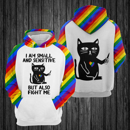 Cat LGBT Awesome Pullover Premium Hoodie I Am Small And Sensitive, Perfect Outfit For Men And Women On Christmas New Year Autumn Winter