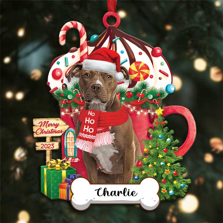 Personalized Name American-Staffordshire-Terrier Dog Christmas 2023 Ornament, Custom Shape Ornament for Christmas Dog Mom, Dog Lovers