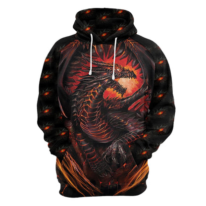 Dragon Fire Pullover Premium Hoodie Dragon Eye, Perfect Outfit For Men And Women On Christmas New Year Autumn Winter