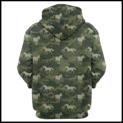 Horse Camo Pattern Pullover Premium Hoodie, Perfect Outfit For Men And Women On Christmas New Year Autumn Winter