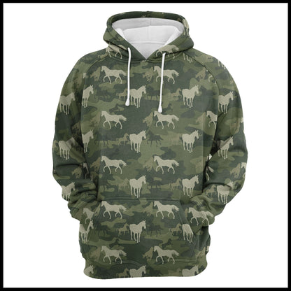 Horse Camo Pattern Pullover Premium Hoodie, Perfect Outfit For Men And Women On Christmas New Year Autumn Winter