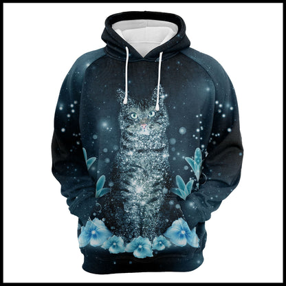 Awesome Cat Flower Bling Pullover Premium Hoodie, Perfect Outfit For Men And Women On Christmas New Year Autumn Winter