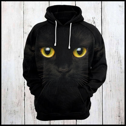 Black Cat Face Premium Hoodie, Perfect Outfit For Men And Women On Christmas New Year Autumn Winter