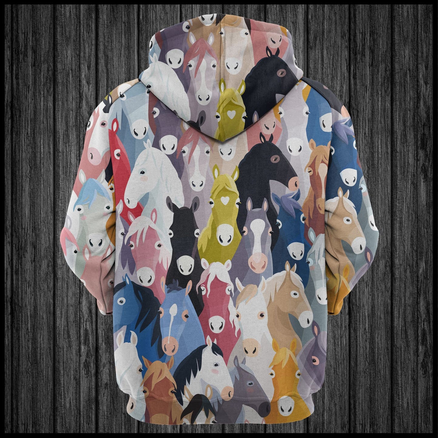Colorful Cute Horses Pullover Premium Hoodie, Perfect Outfit For Men And Women On Christmas New Year Autumn Winter