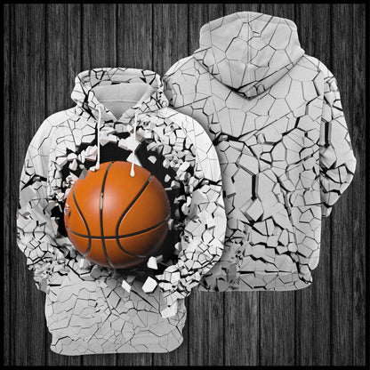 Basketball Breaking Through Wall Pullover Premium Hoodie, Perfect Outfit For Men And Women On Christmas New Year Autumn Winter