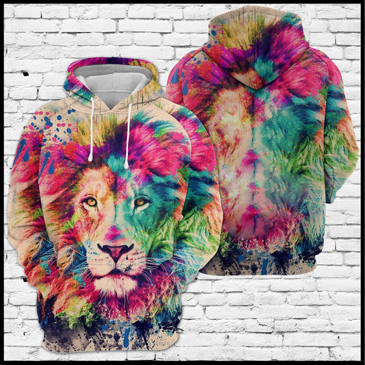 Watercolor Lion Pullover Premium Hoodie, Perfect Outfit For Men And Women On Christmas New Year Autumn Winter