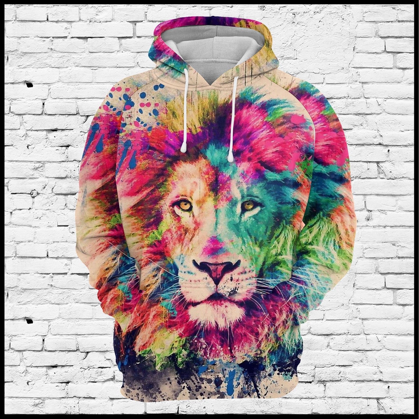 Watercolor Lion Pullover Premium Hoodie, Perfect Outfit For Men And Women On Christmas New Year Autumn Winter
