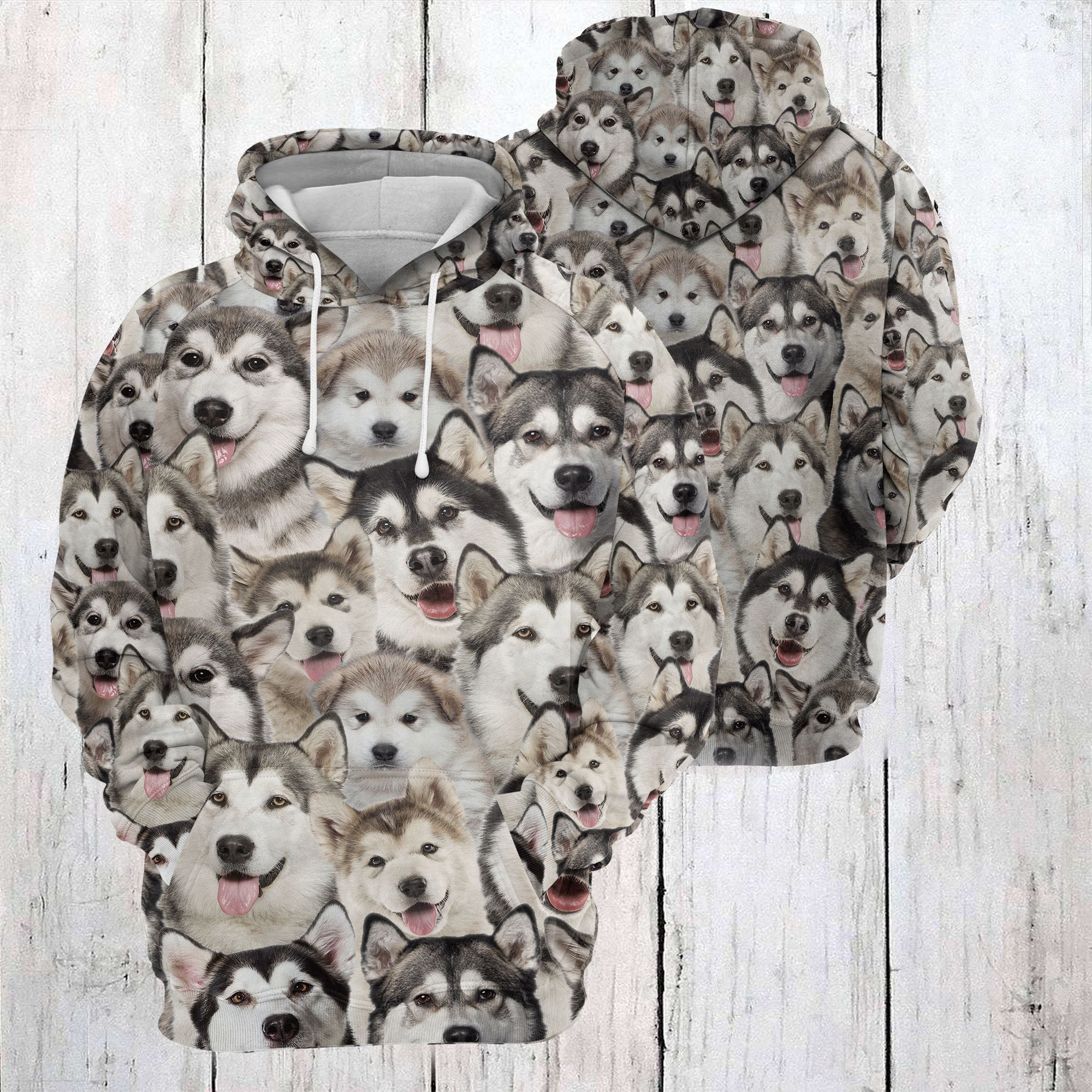 Alaskan Malamute Pattern Pullover Premium Hoodie, Perfect Outfit For Men And Women On Christmas New Year Autumn Winter