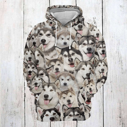 Alaskan Malamute Pattern Pullover Premium Hoodie, Perfect Outfit For Men And Women On Christmas New Year Autumn Winter