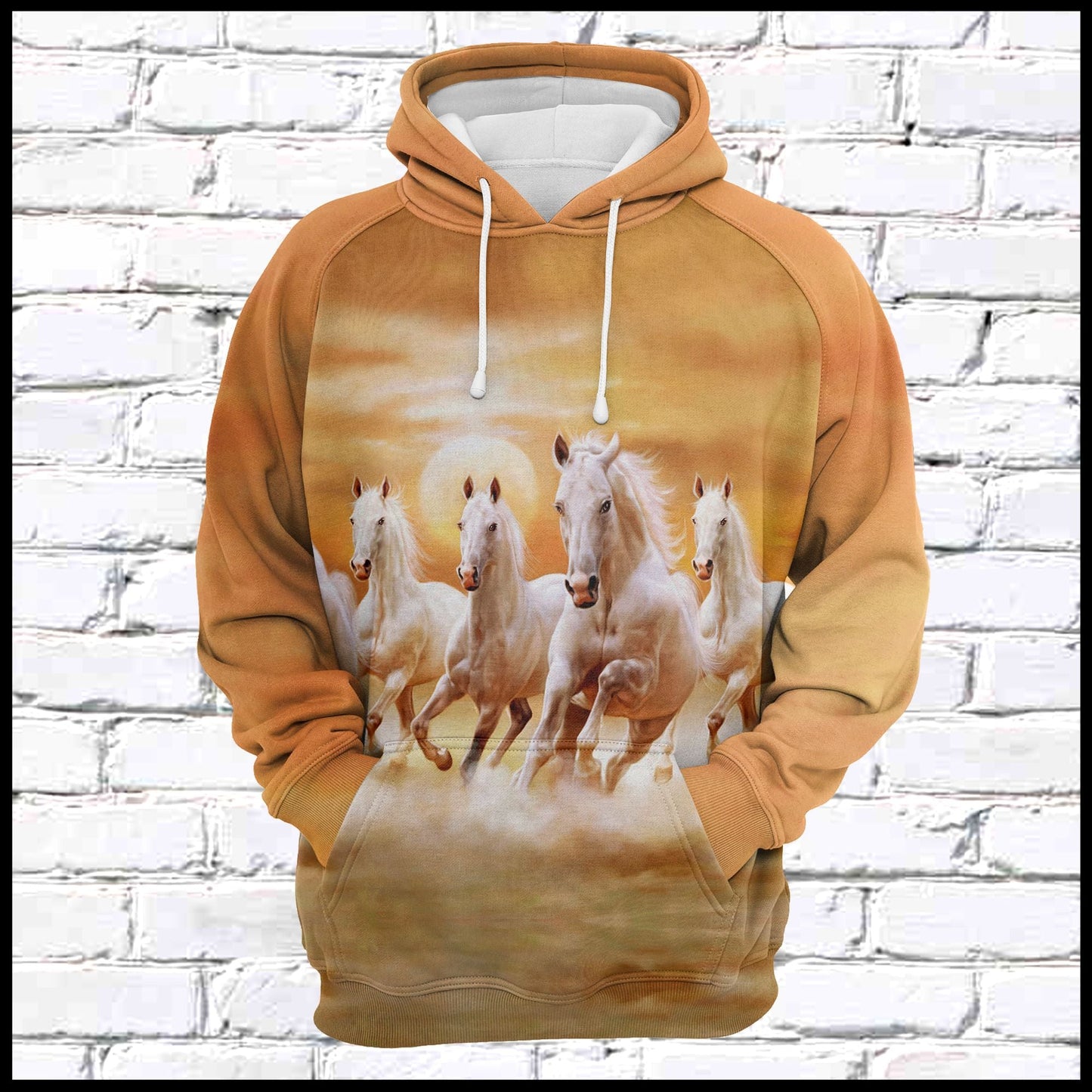 Awesome White Horses Pullover Premium Hoodie, Perfect Outfit For Men And Women On Christmas New Year Autumn Winter
