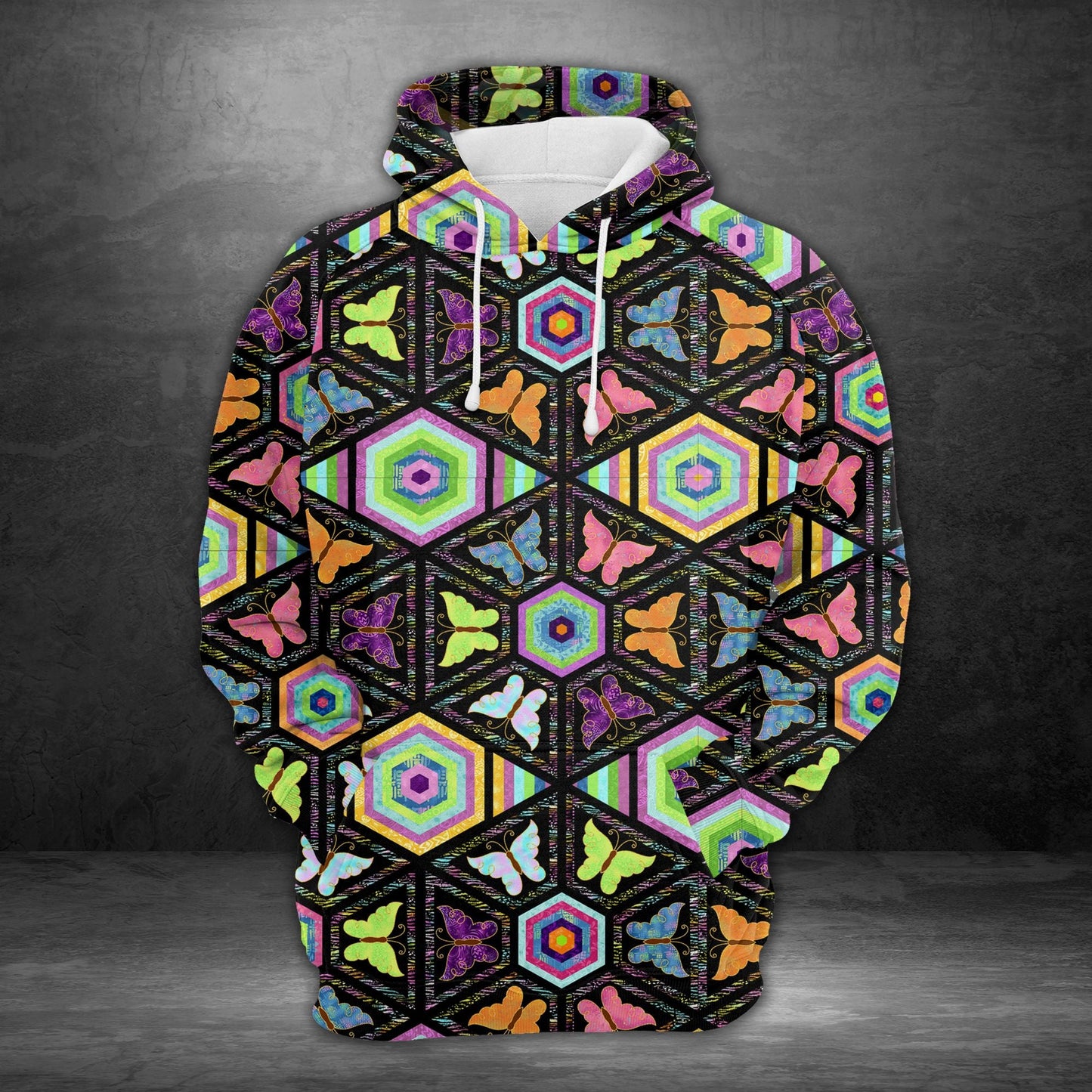 Colorful Butterfly Pullover Premium Hoodie, Perfect Outfit For Men And Women On Christmas New Year Autumn Winter