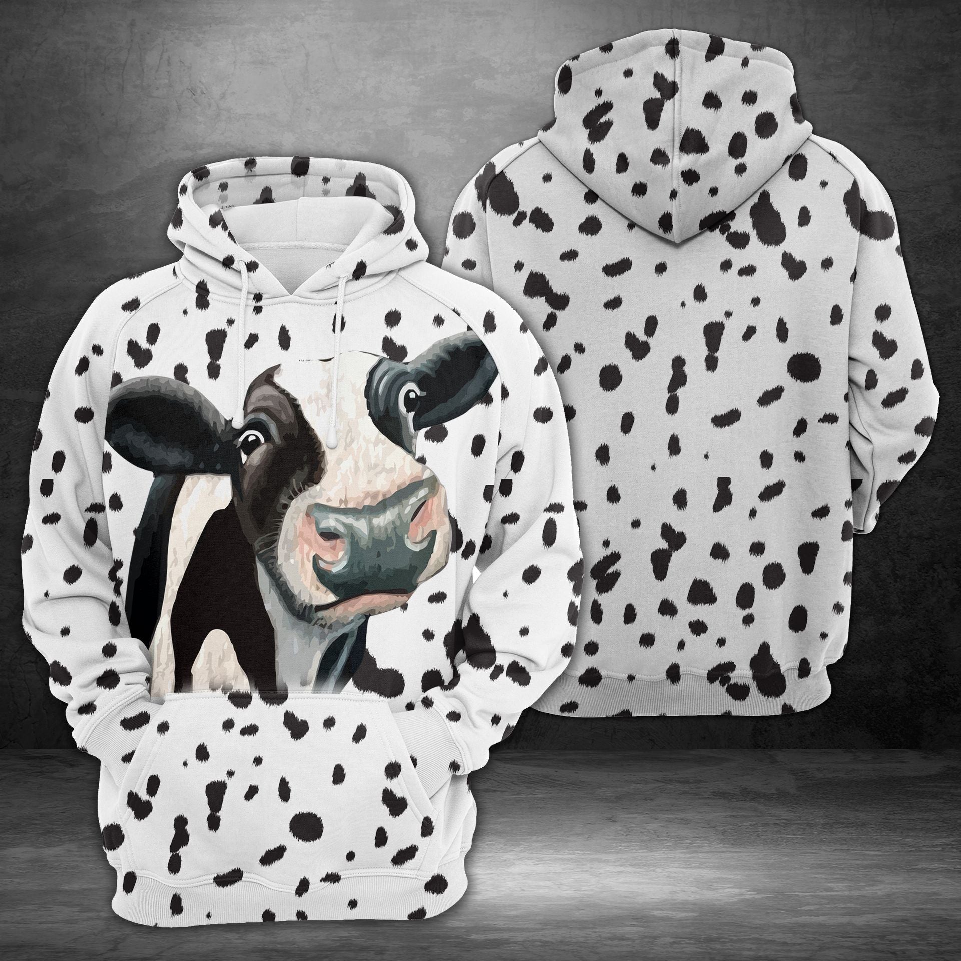 Funny cow Pullover Premium Hoodie, Perfect Outfit For Men And Women On Christmas New Year Autumn Winter