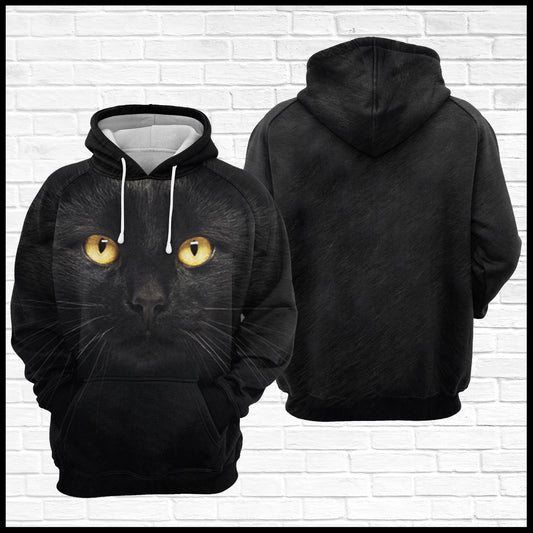 Amazing Black Cat Face Premium Hoodie, Perfect Outfit For Cat Lover Men And Women On Christmas New Year Autumn Winter