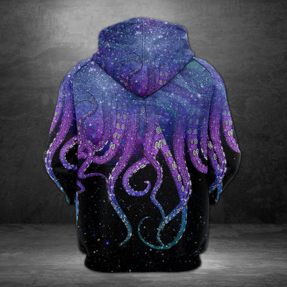 Octopus Galaxy Pullover Premium Hoodie, Perfect Outfit For Men And Women On Christmas New Year Autumn Winter