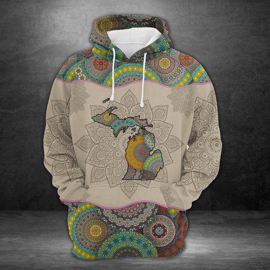 Awesome Michigan Mandala Pullover Premium Hoodie, Perfect Outfit For Men And Women On Christmas New Year Autumn Winter