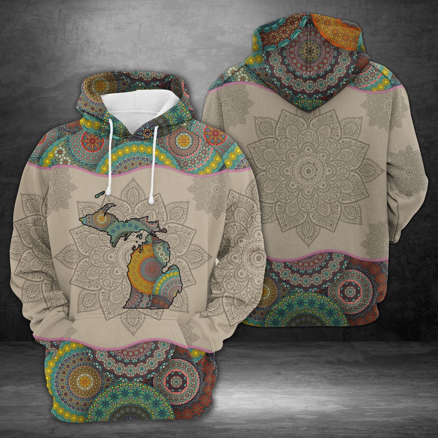Awesome Michigan Mandala Pullover Premium Hoodie, Perfect Outfit For Men And Women On Christmas New Year Autumn Winter