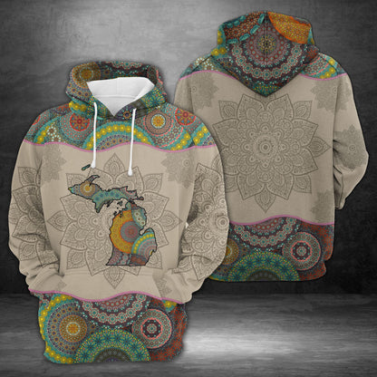 Awesome Michigan Mandala Pullover Premium Hoodie, Perfect Outfit For Men And Women On Christmas New Year Autumn Winter