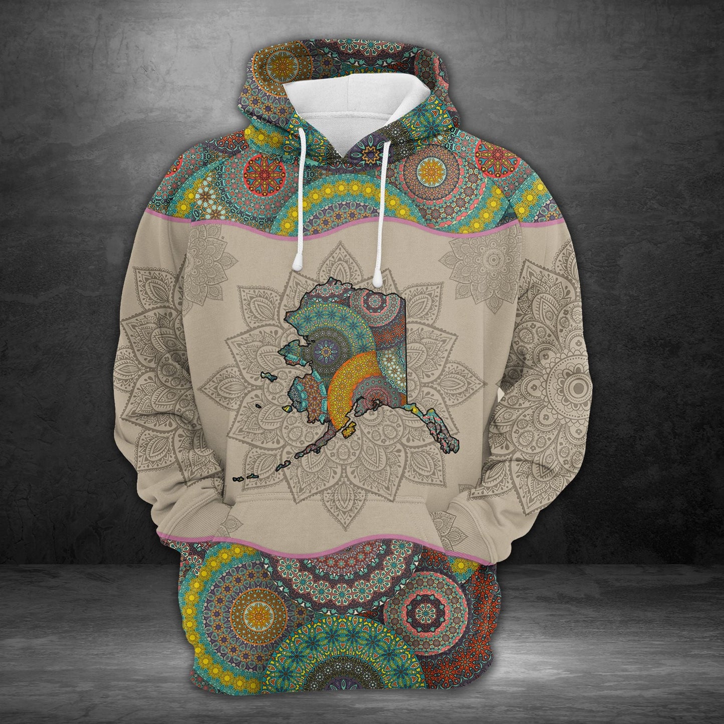 Awesome Alaska Mandala Pullover Halloween Premium Hoodie, Perfect Outfit For Men And Women On Christmas New Year Autumn Winter
