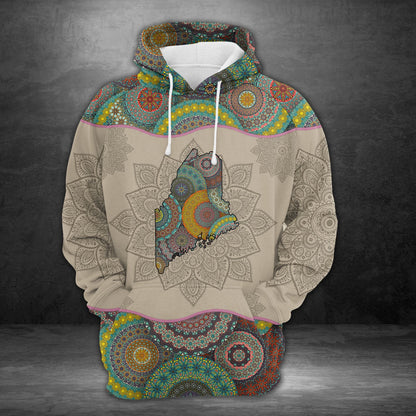 Awesome Maine Mandala Pullover Premium Hoodie, Perfect Outfit For Men And Women On Christmas New Year Autumn Winter