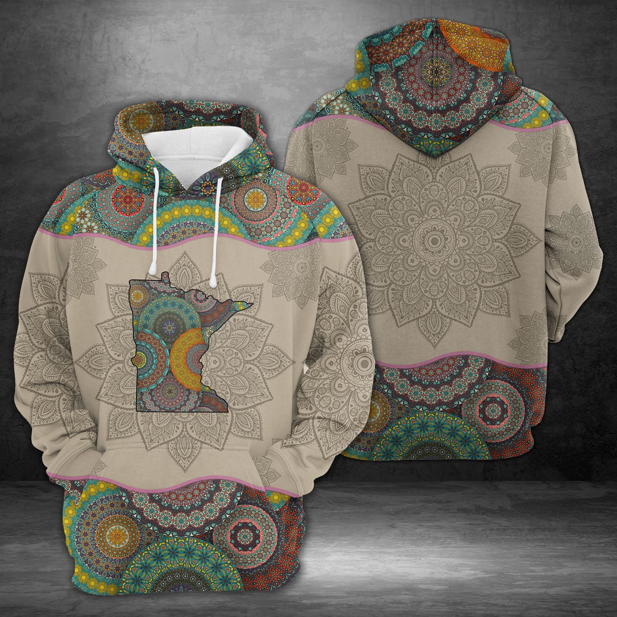 Awesome Minnesota Mandala Pullover Premium Hoodie, Perfect Outfit For Men And Women On Christmas New Year Autumn Winter