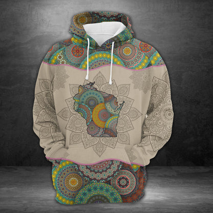 Amazing Wisconsin Mandala Pullover Premium Hoodie, Perfect Outfit For Men And Women On Christmas New Year Autumn Winter