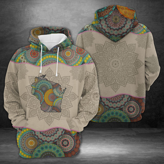 Amazing Wisconsin Mandala Pullover Premium Hoodie, Perfect Outfit For Men And Women On Christmas New Year Autumn Winter