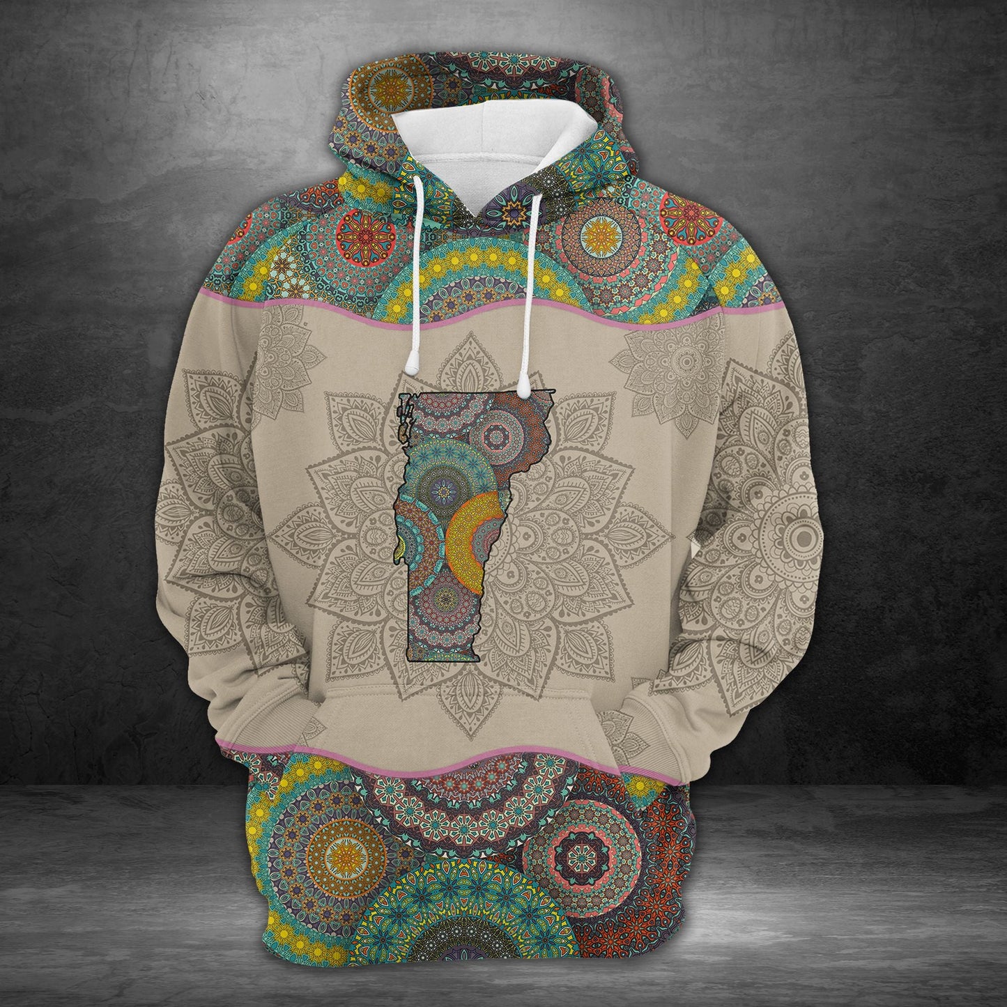 Awesome Vermont Mandala Pullover Premium Hoodie, Perfect Outfit For Men And Women On Christmas New Year Autumn Winter