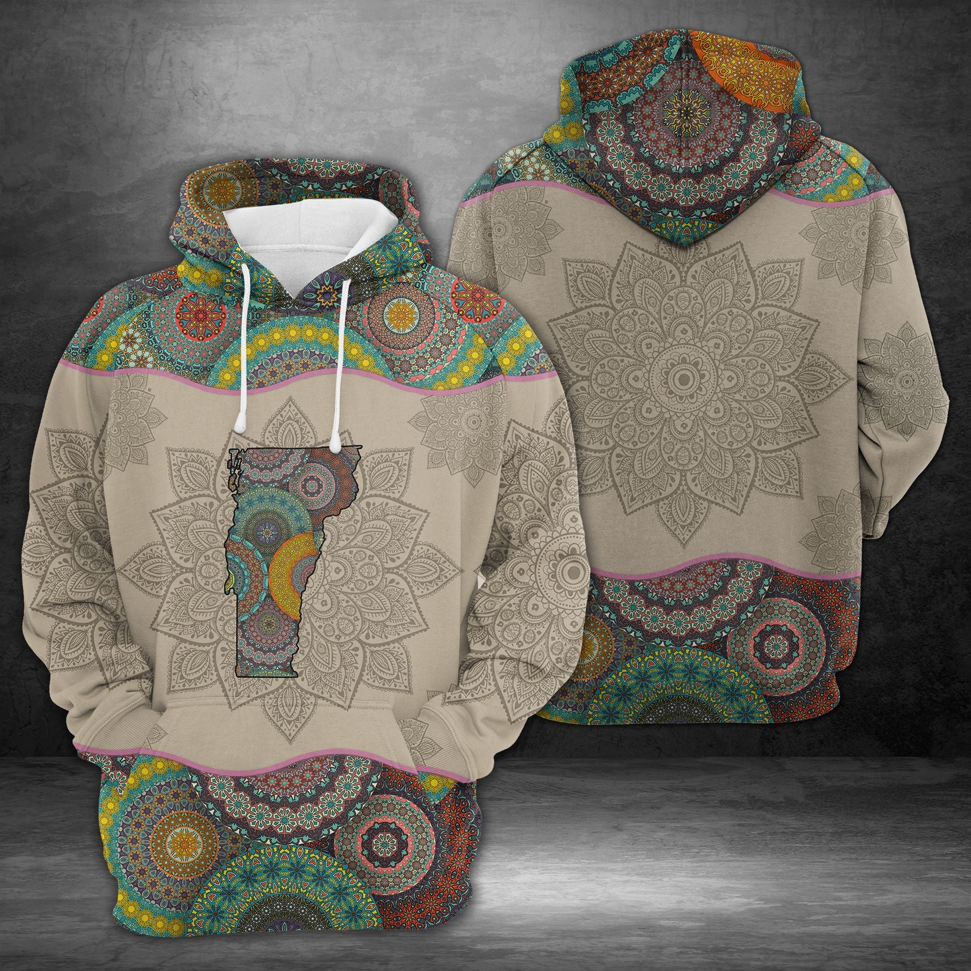 Awesome Vermont Mandala Pullover Premium Hoodie, Perfect Outfit For Men And Women On Christmas New Year Autumn Winter