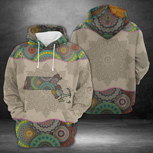 Awesome Massachusetts Mandala Pullover Premium Hoodie, Perfect Outfit For Men And Women On Christmas New Year Autumn Winter