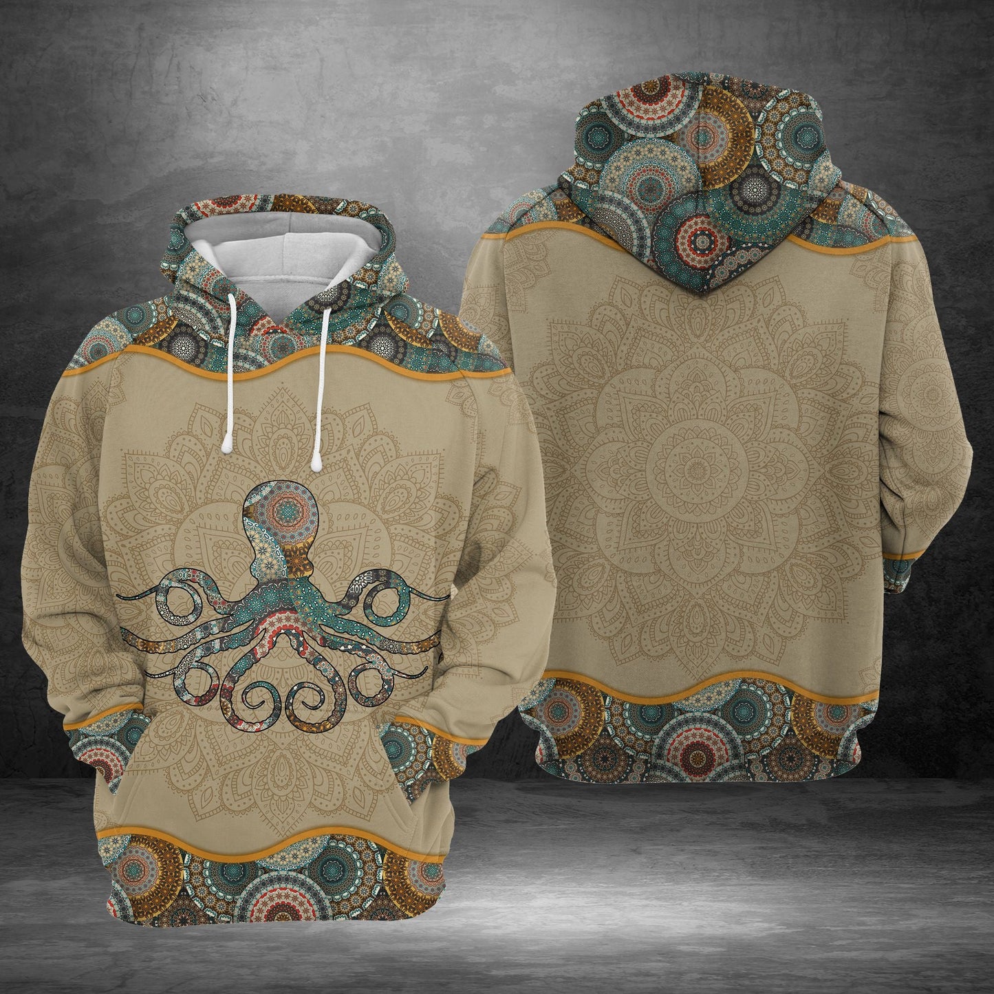 Octopus Mandala Pattern Pullover Premium Hoodie, Perfect Outfit For Men And Women On Christmas New Year Autumn Winter