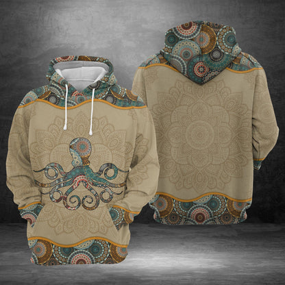 Octopus Mandala Pattern Pullover Premium Hoodie, Perfect Outfit For Men And Women On Christmas New Year Autumn Winter