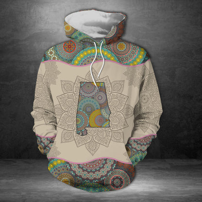 Awesome Alabama Mandala Pullover Halloween Premium Hoodie, Perfect Outfit For Men And Women On Christmas New Year Autumn Winter