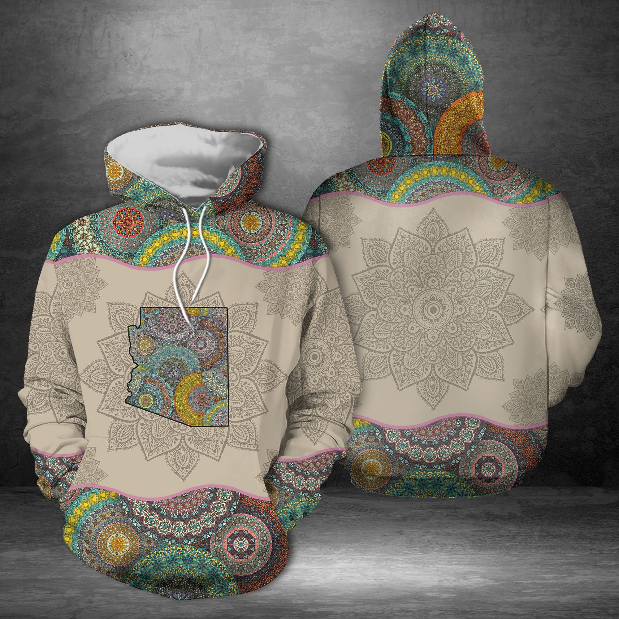 Awesome Arizona Mandala Pullover Halloween Premium Hoodie, Perfect Outfit For Men And Women On Christmas New Year Autumn Winter