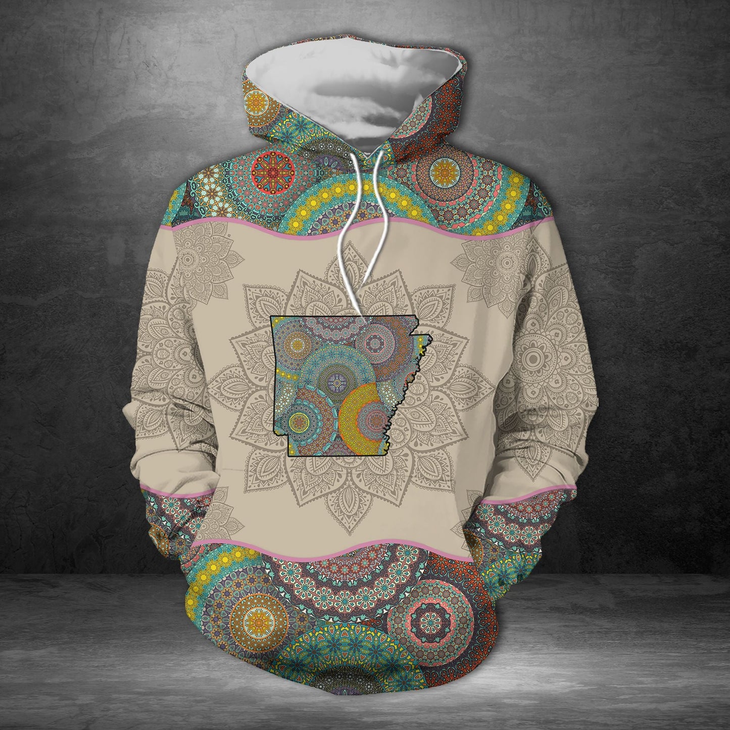 Awesome Arkansas Mandala Pullover Halloween Premium Hoodie, Perfect Outfit For Men And Women On Christmas New Year Autumn Winter