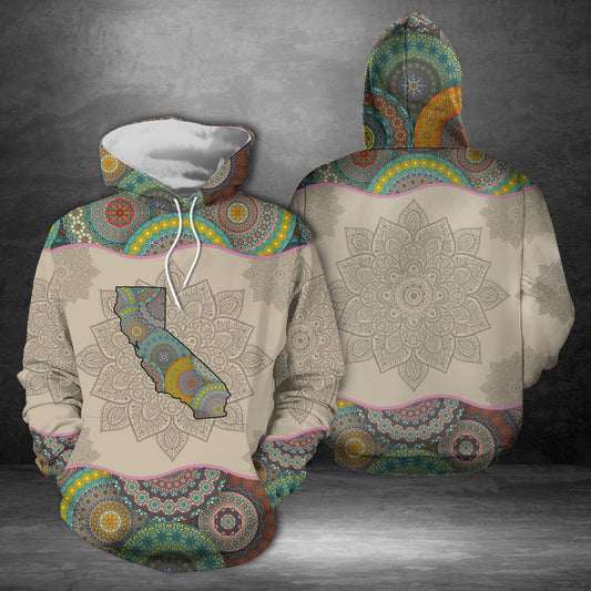 Awesome California Mandala Pullover Premium Hoodie, Perfect Outfit For Men And Women On Christmas New Year Autumn Winter