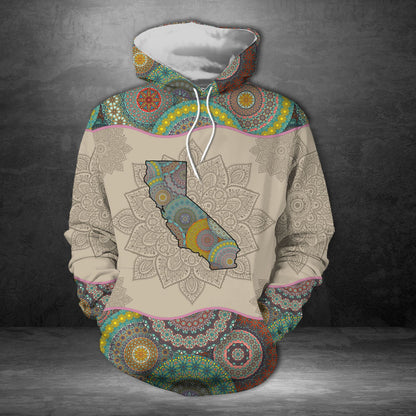 Awesome California Mandala Pullover Premium Hoodie, Perfect Outfit For Men And Women On Christmas New Year Autumn Winter