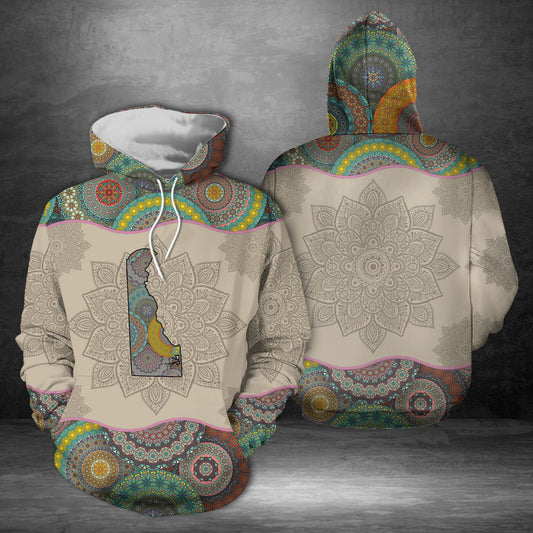 Awesome Delaware Mandala Pullover Premium Hoodie, Perfect Outfit For Men And Women On Christmas New Year Autumn Winter