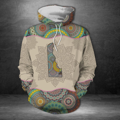 Awesome Delaware Mandala Pullover Premium Hoodie, Perfect Outfit For Men And Women On Christmas New Year Autumn Winter