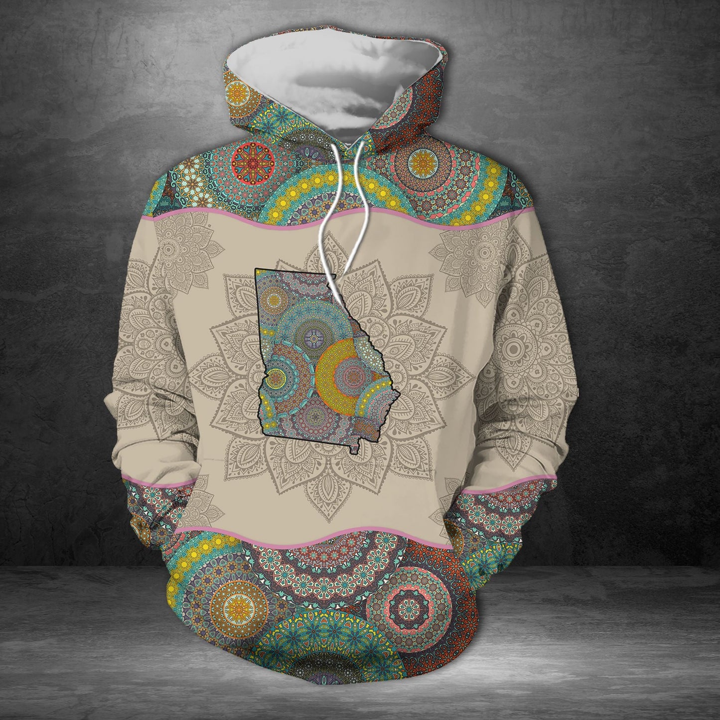 Awesome Georgia Mandala Pullover Premium Hoodie, Perfect Outfit For Men And Women On Christmas New Year Autumn Winter
