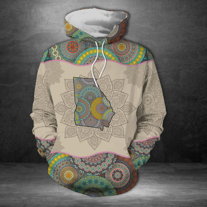 Awesome Georgia Mandala Pullover Premium Hoodie, Perfect Outfit For Men And Women On Christmas New Year Autumn Winter