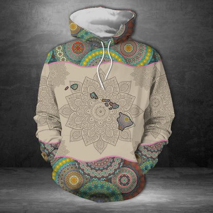 Awesome Hawaii Mandala Pullover Premium Hoodie, Perfect Outfit For Men And Women On Christmas New Year Autumn Winter