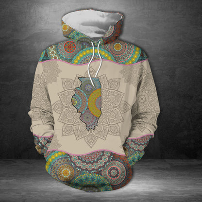 Awesome Illinois Mandala Pullover Premium Hoodie, Perfect Outfit For Men And Women On Christmas New Year Autumn Winter