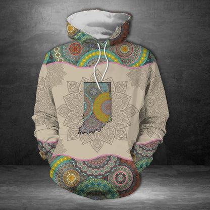 Awesome Indiana Mandala Pullover Premium Hoodie, Perfect Outfit For Men And Women On Christmas New Year Autumn Winter