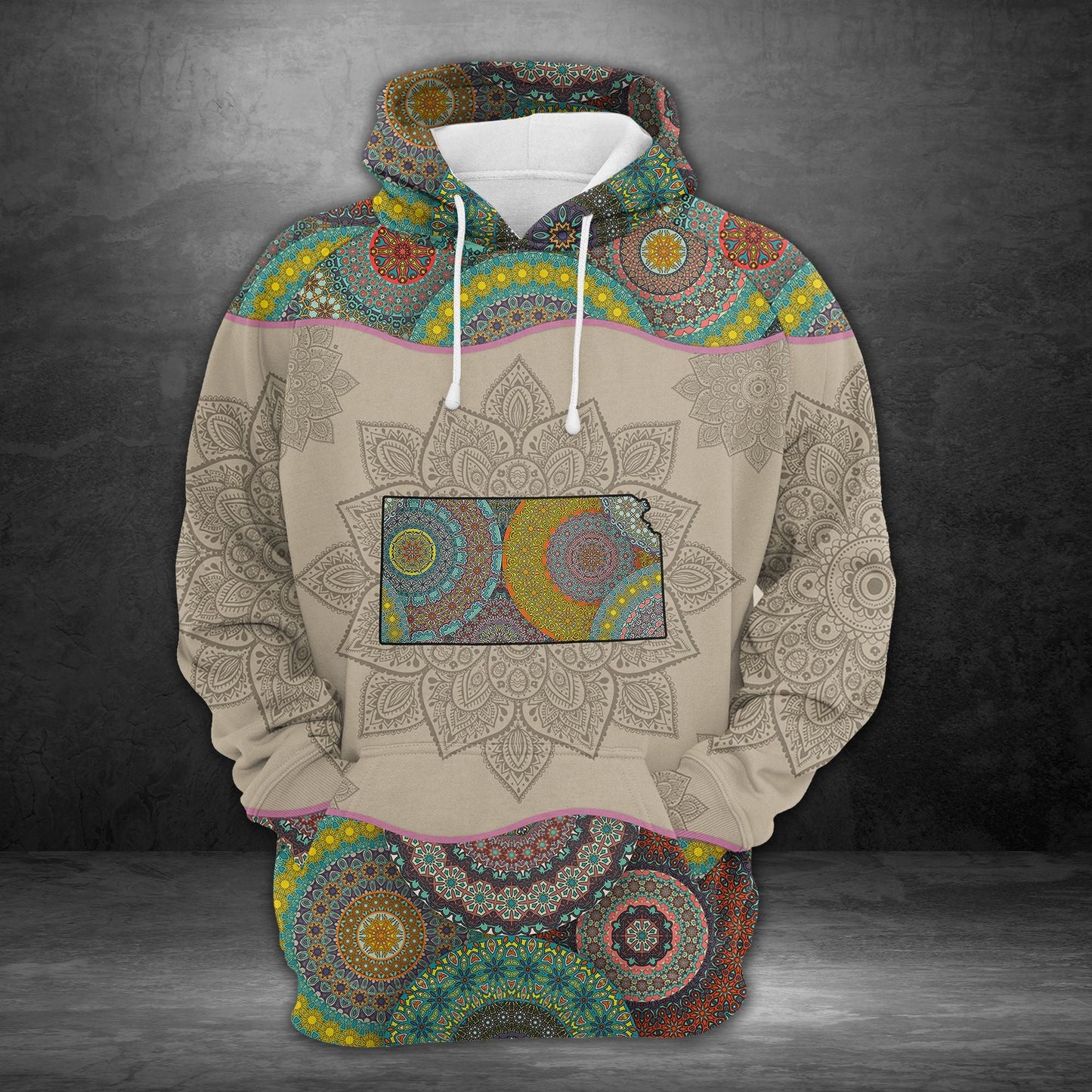 Awesome Kansas Mandala Pullover Premium Hoodie, Perfect Outfit For Men And Women On Christmas New Year Autumn Winter